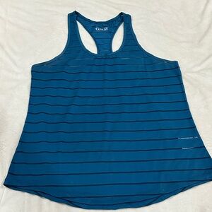 Zyia Activewear size medium Havanna Teal Green racer back striped tank top